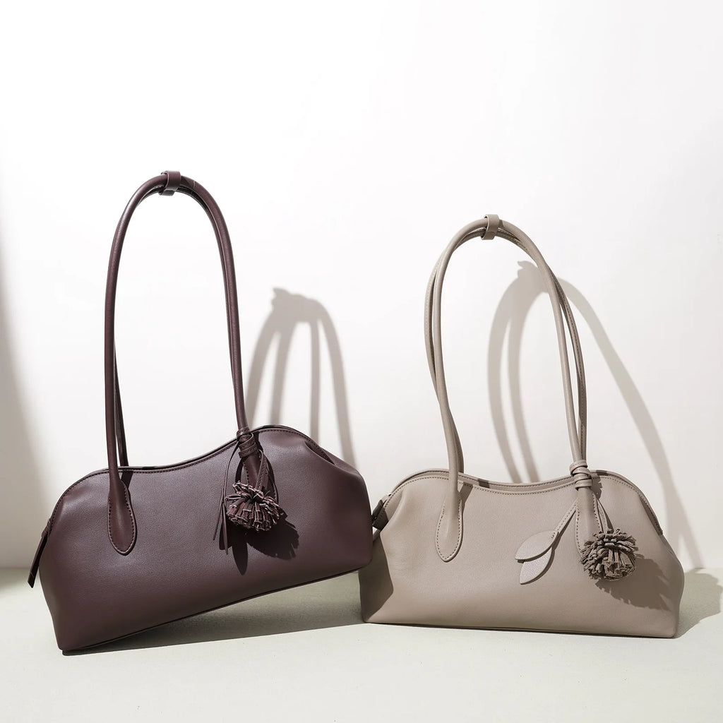 2026 New Genuine Leather Women's Shoulder Bag Underarm Bag Retro Style Ladys Bag High Quality Cowhide Handbags for Women