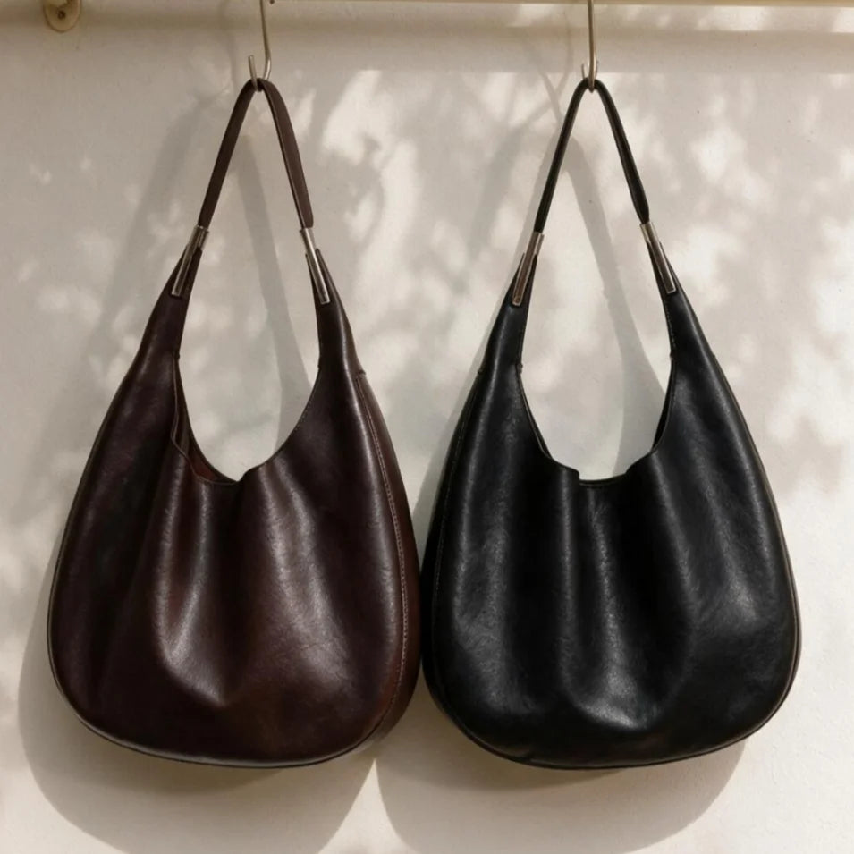 2026 New Genuine Leather Women's Shoulder Bags Underarm Bags Casual Style Hobo Bags High Quality Cowhide Ladies Bags