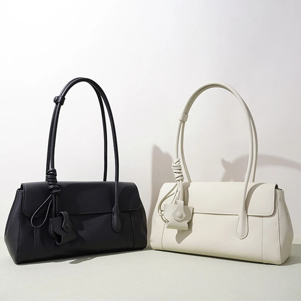 2026 New Genuine Leather Women's Shoulder Bags Underarm Bags Elegant Fashion Cowhide Luxury Ladies Bags