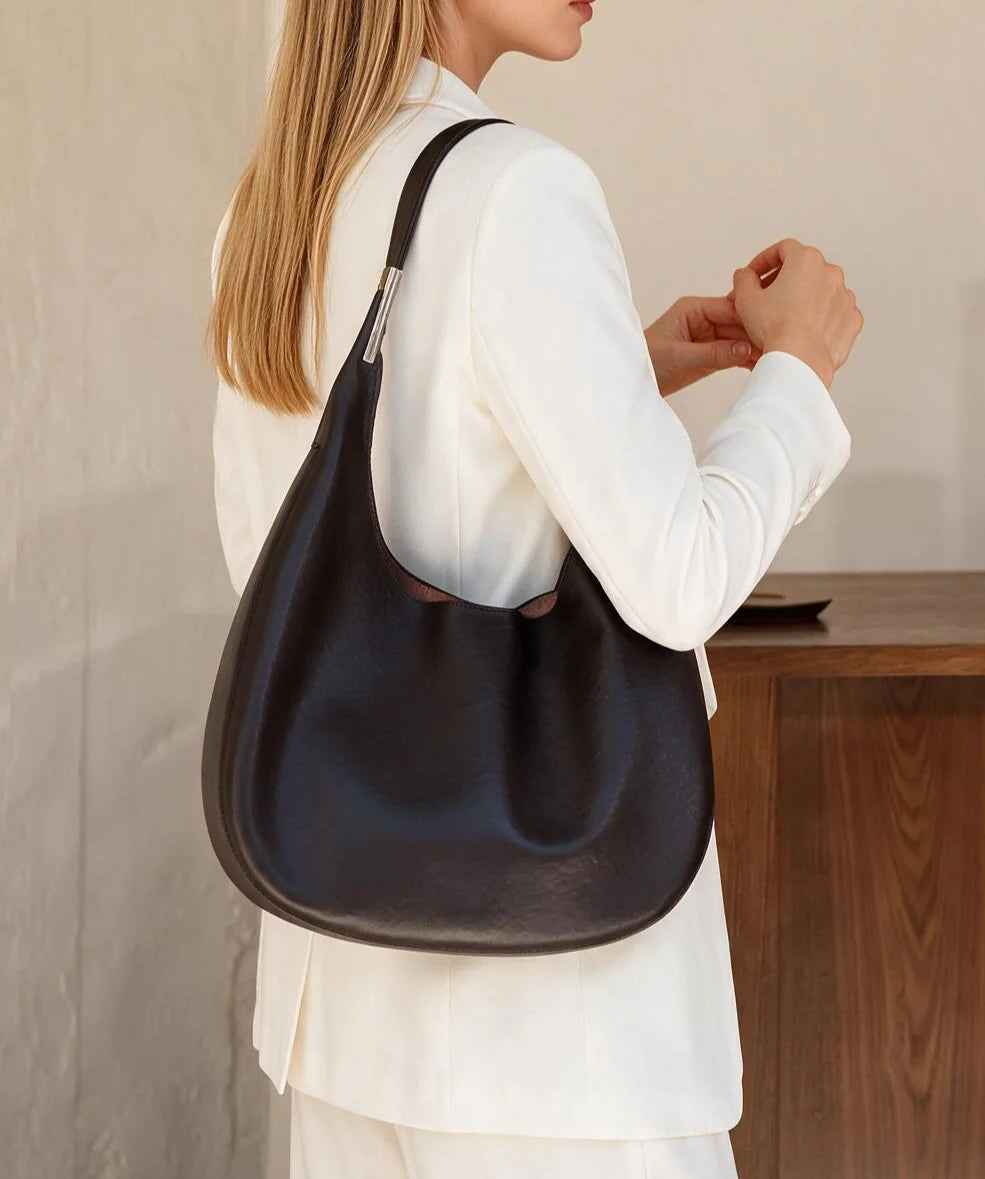 2026 New Genuine Leather Women's Shoulder Bags Underarm Bags Casual Style Hobo Bags High Quality Cowhide Ladies Bags