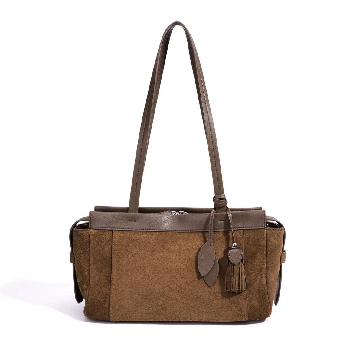 2026 New Genuine Leather Women's Shoulder Bags Underarm Bags Retro Style Nubuck Cowhide Ladies Bags Suede Leather Bags
