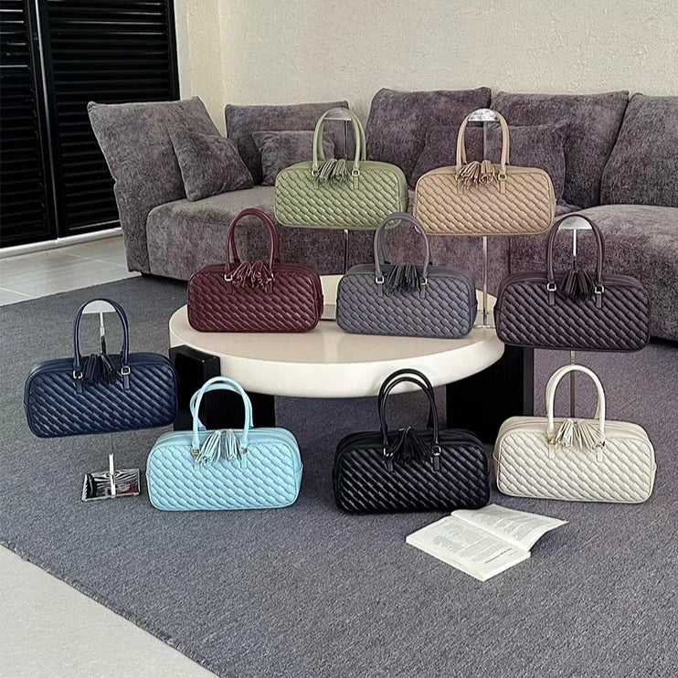 2026 New Genuine Leather Woven Bags High Quality Cowhide Handwoven Women's Handbags Crossbody Bags Boston Bags