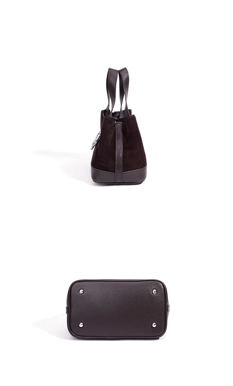 2026 New Nubuck Cowhide Ladies Bags Casual Fashion Genuine Leather Women's Handbags Crossbody Bags Suede Bags