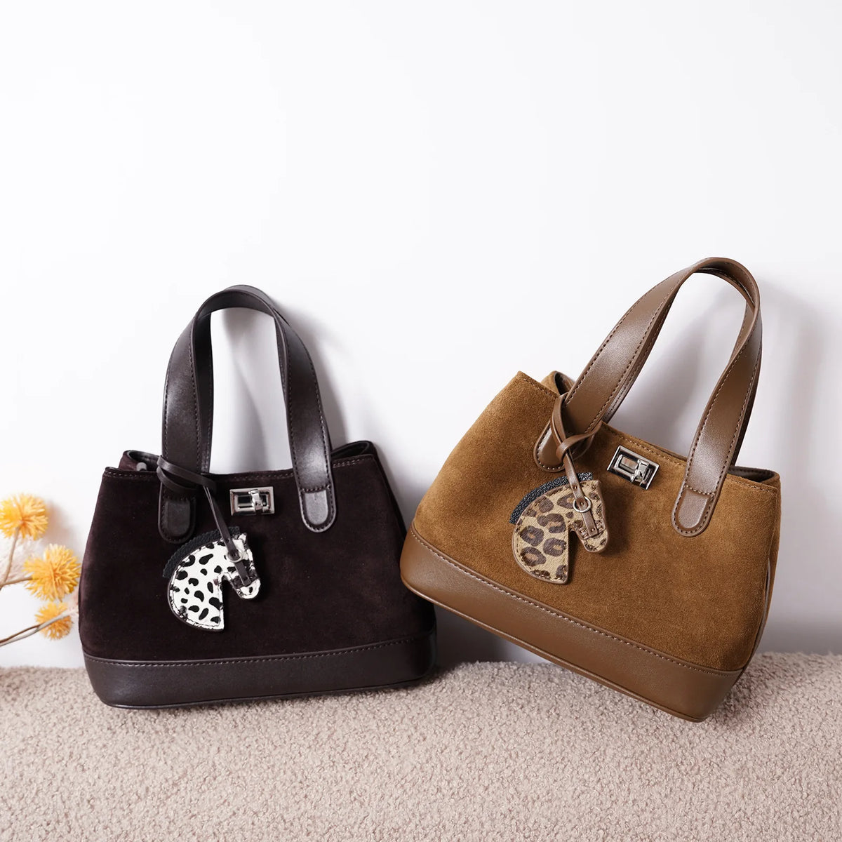 2026 New Nubuck Cowhide Ladies Bags Casual Fashion Genuine Leather Women's Handbags Crossbody Bags Suede Bags