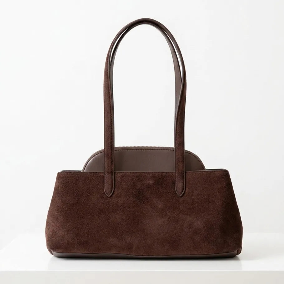 2026 New Nubuck Cowhide Women's Shoulder Bags Underarm Bags Retro Style Genuine Leather Ladys Bags Suede Leather Bags