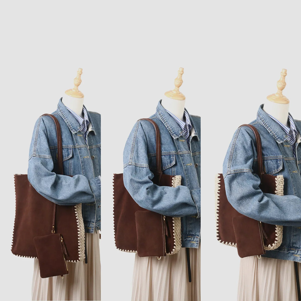 2026 New Nubuck Cowhide Women's Shoulder Bags Tote Bags Casual Fashion Genuine Leather Ladys Bag Suede Bags