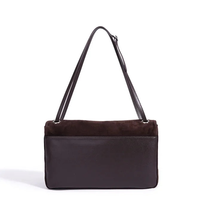 2026 New Nubuck Cowhide Women's Shoulder Bag Crossbody Bag Retro Style Genuine Leather Messenger Bag Suede Bags