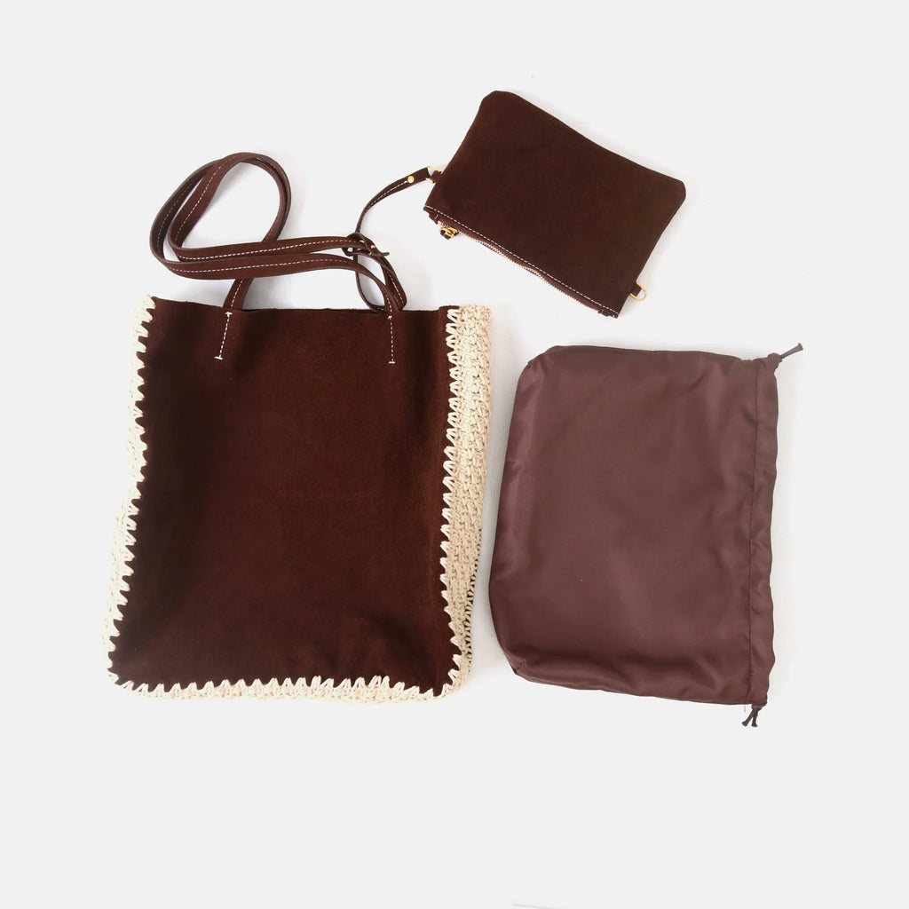 2026 New Nubuck Cowhide Women's Shoulder Bags Tote Bags Casual Fashion Genuine Leather Ladys Bag Suede Bags