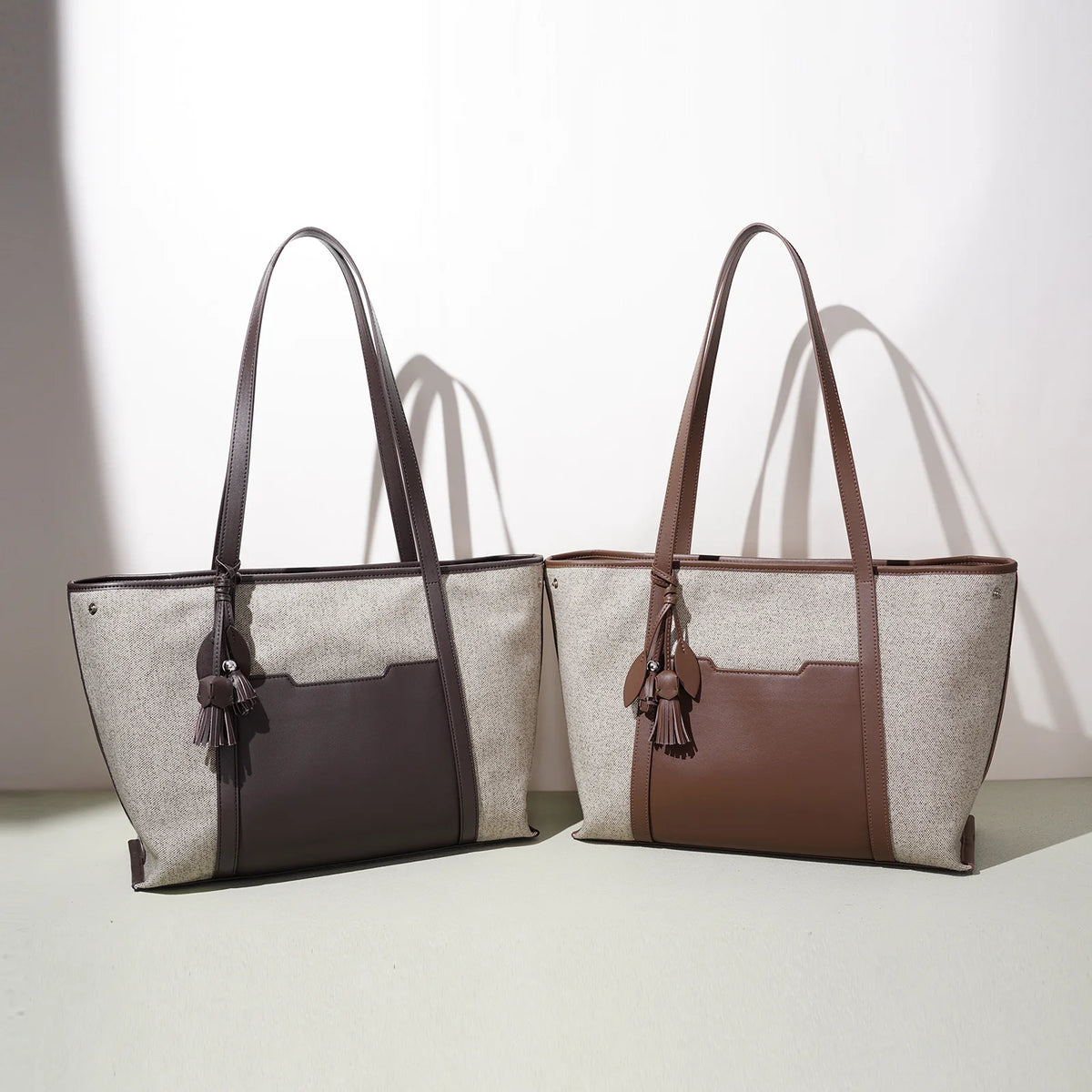 2026 New Style Canvas with Cowhide Tote Bags Casual Fashion Women's Shoulder Bag Large Capacity Ladys Handbags