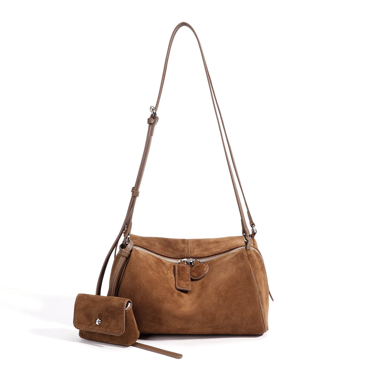 2026 New Suede Bags Autumn/Winter Nubuck Cowhide Women's Shoulder Bag Crossbody Bag Genuine Leather Ladies Bags
