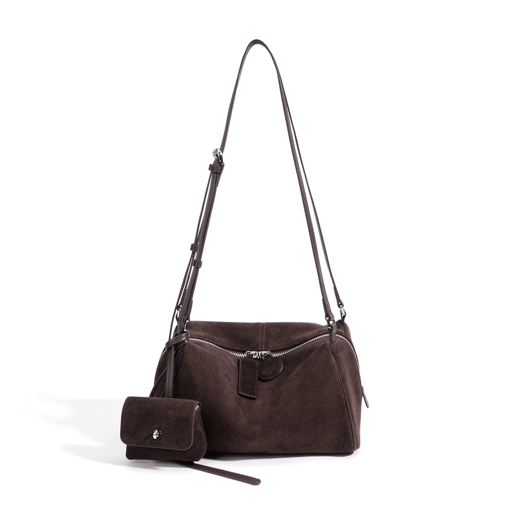 2026 New Suede Bags Autumn/Winter Nubuck Cowhide Women's Shoulder Bag Crossbody Bag Genuine Leather Ladies Bags