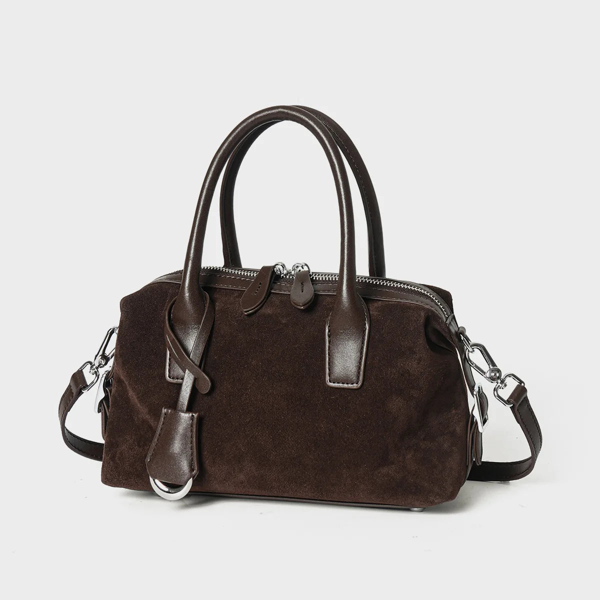 2026 New Suede Bags Casual Fashion Nubuck Cowhide Women's Handbags Crossbody Bags Retro Boston Bag Genuine Leather Ladies Bags