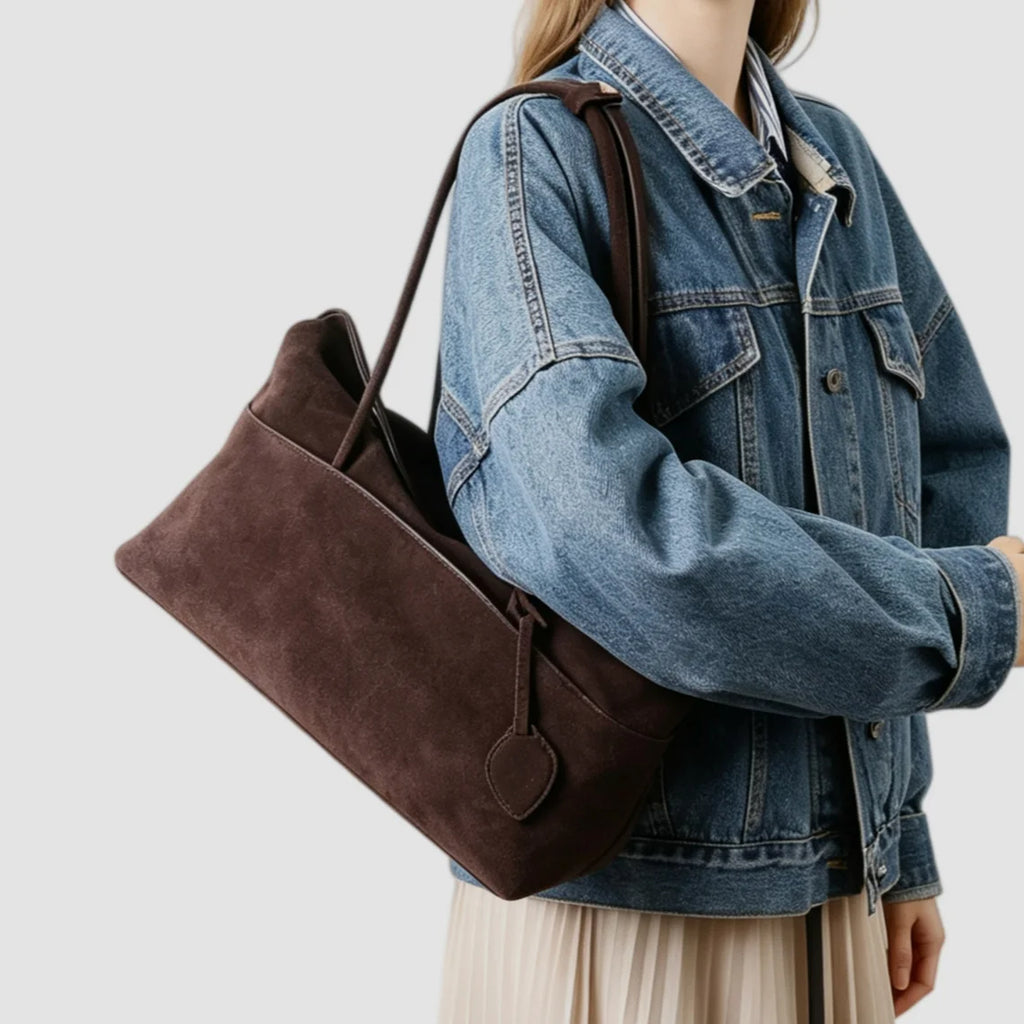 2026 New Suede Bags Casual Style Genuine Leather Women's Shoulder Bags High Quality Nubuck Cowhide Handbag for Women