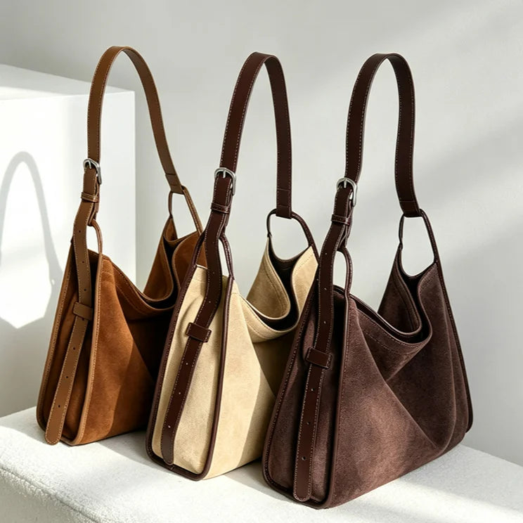 2026 New Suede Bags Casual Style Nubuck Cowhide Women's Shoulder Bags Crossbody Bags Genuine Leather Handbags for Women