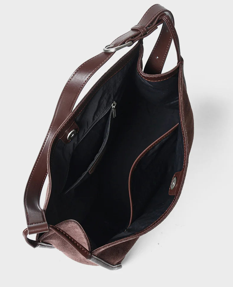 2026 New Suede Bags Casual Style Nubuck Cowhide Women's Shoulder Bags Crossbody Bags Genuine Leather Handbags for Women