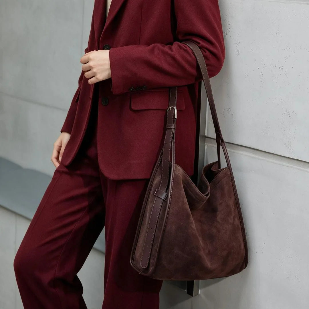2026 New Suede Bags Casual Style Nubuck Cowhide Women's Shoulder Bags Crossbody Bags Genuine Leather Handbags for Women