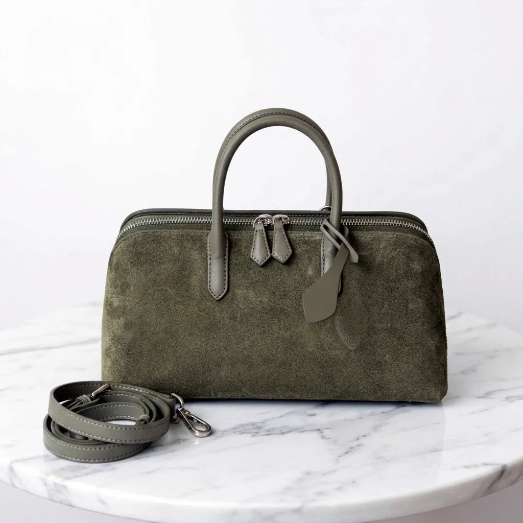 2026 New Suede Bags European Style Nubuck Cowhide Women's Handbags Crossbody Bags Genuine Leather Handbags for Women