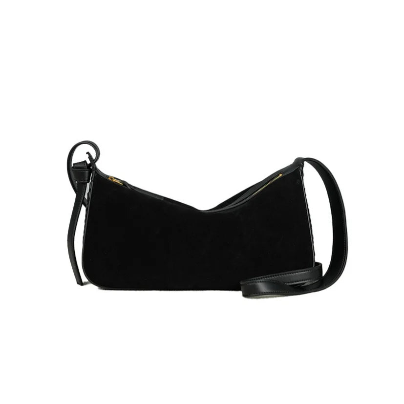 2026 New Suede Bags Retro Style Nubuck Cowhide Ladies Shoulder Bags Crossbody Bags Genuine Leather Women's Bags