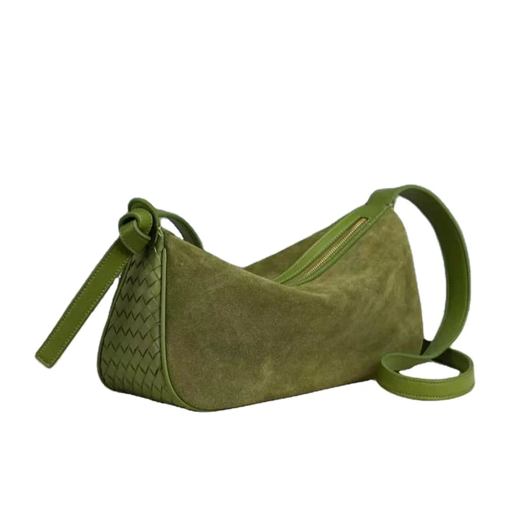 2026 New Suede Bags Retro Style Nubuck Cowhide Ladies Shoulder Bags Crossbody Bags Genuine Leather Women's Bags