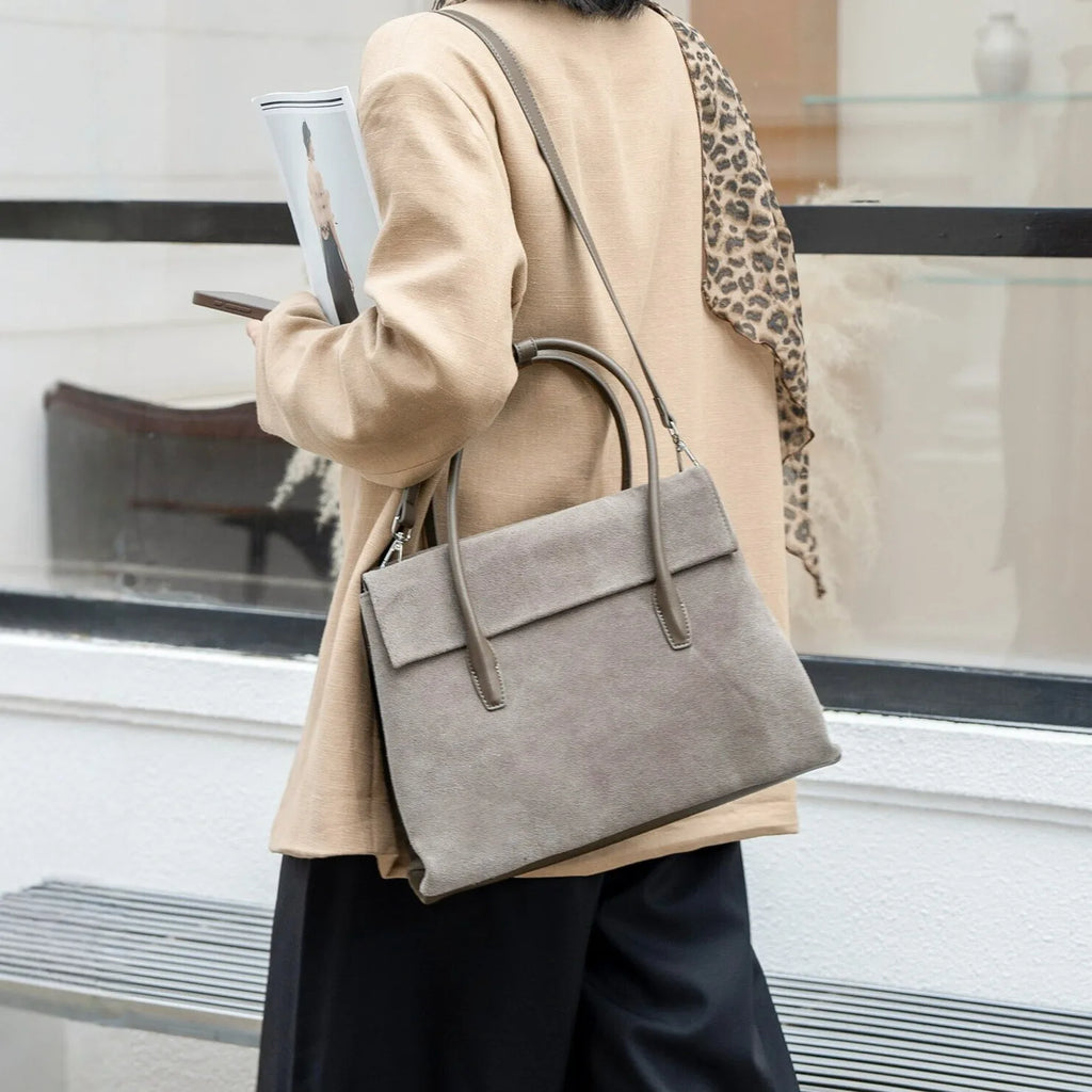 2026 New Suede Cowhide Women's Handbags Crossbody Bags Retro Style Genuine Leather Bags for Women