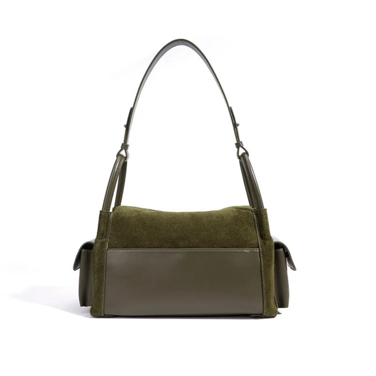 2026 New Suede Leather Bags Retro Casual Nubuck Cowhide Women's Shoulder Bags Underarm Bags Genuine Leather Handbags for Women