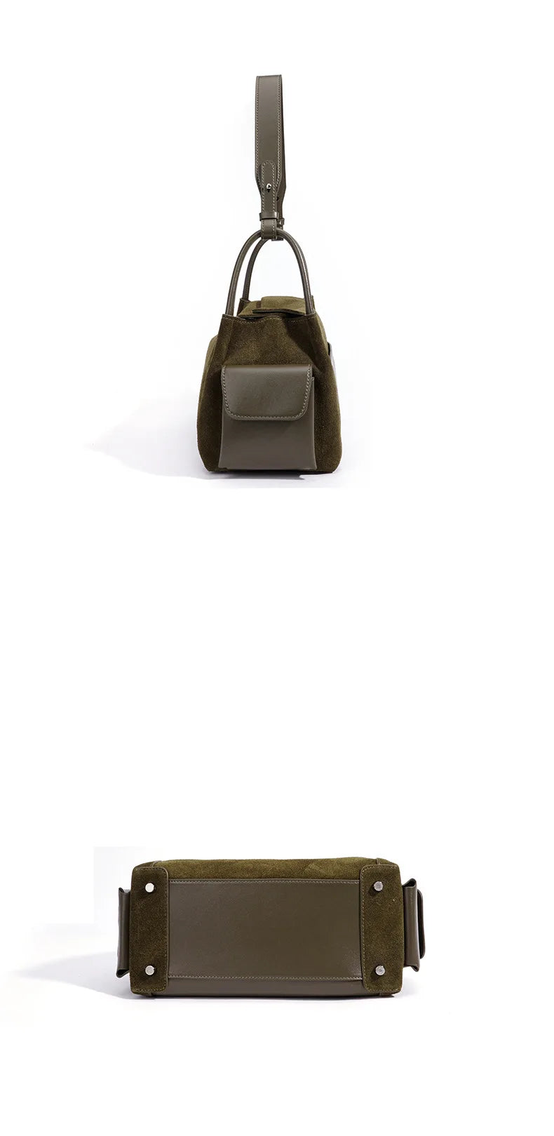 2026 New Suede Leather Bags Retro Casual Nubuck Cowhide Women's Shoulder Bags Underarm Bags Genuine Leather Handbags for Women