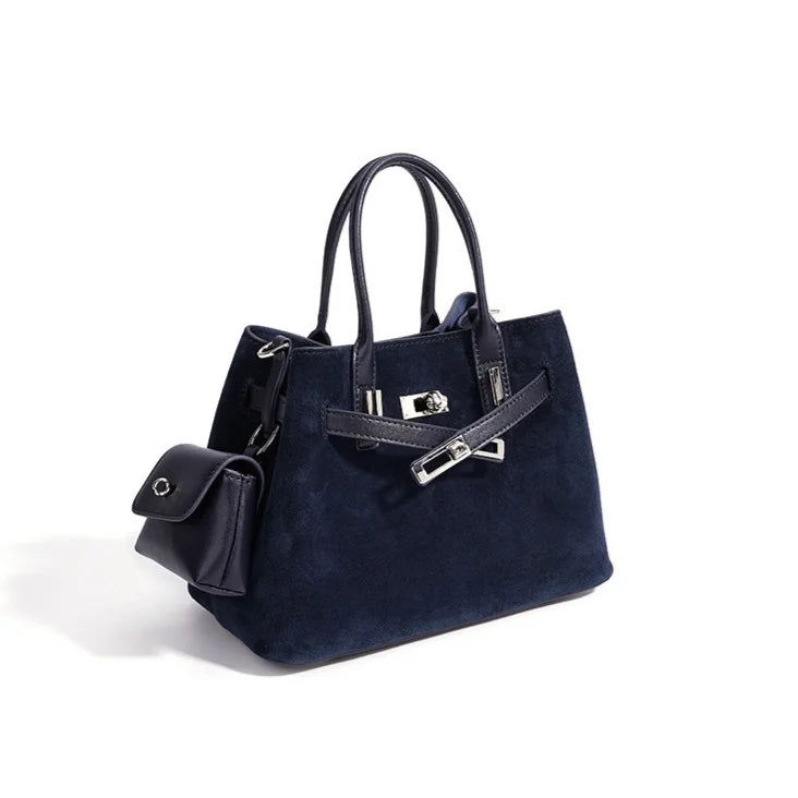 2026 New Suede Leather Bags Women's handbags Crossbody Shoulder Bags Retro Nubuck Cowhide Ladies Bags Bucket Bags