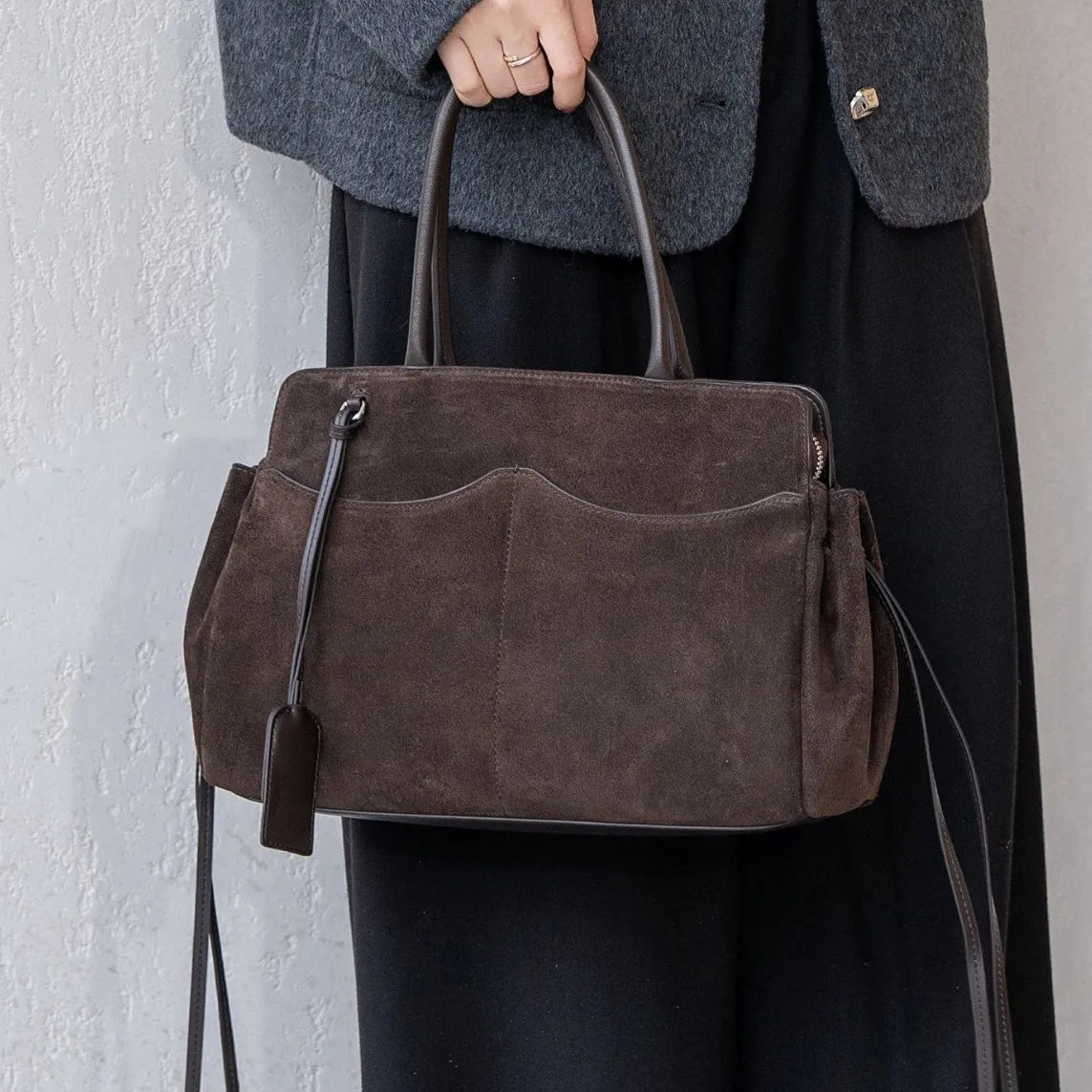 2026 New Suede Leather Women's Handbags Crossbody Bag Retro Style Nubuck Cowhide Ladies Bags Genuine Leather Handbags