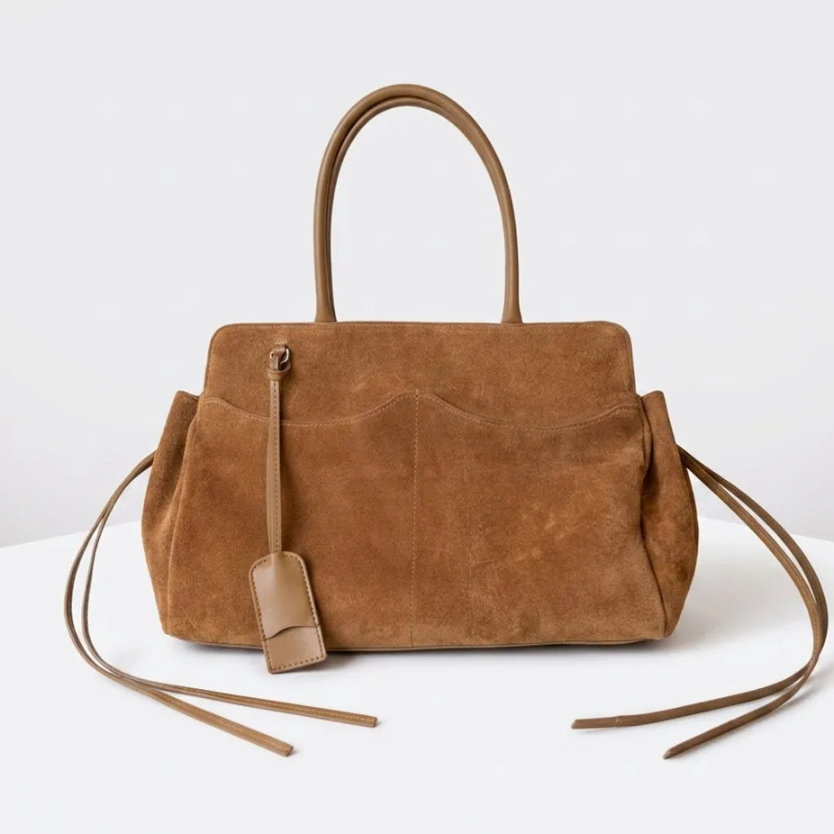 2026 New Suede Leather Women's Handbags Crossbody Bag Retro Style Nubuck Cowhide Ladies Bags Genuine Leather Handbags