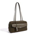 2026 New Women's Shoulder Bags Underarm Bags Retro Boston Bags Casual Fashion Fabric with Cowhide Material Ladies Bags OEM ODM