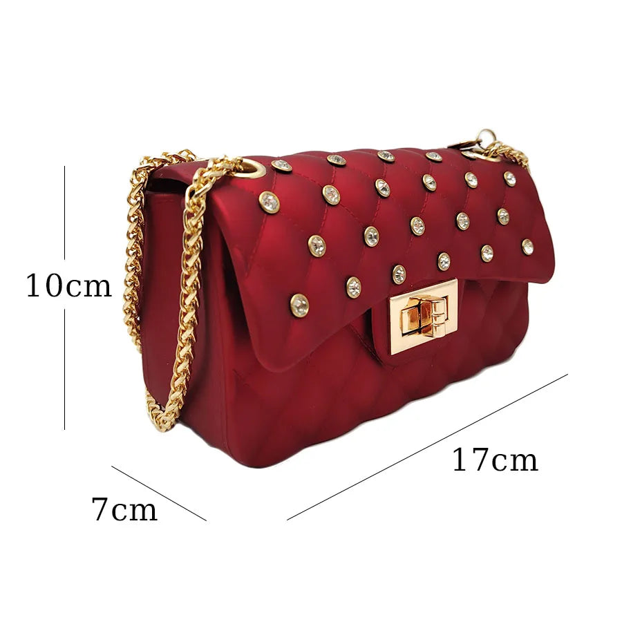 3017-1 Beaded PVC Women's Shoulder Women Fashion Handbags Clutch PVC Shoulder Bag for Women Wholesale