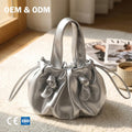 3107 Wedding Clutch Bag Women PU Fold Over Bow Knot Wrinkle Shoulder Handbag Waterproof Single Strap Wholesale OEM ODM Shineera