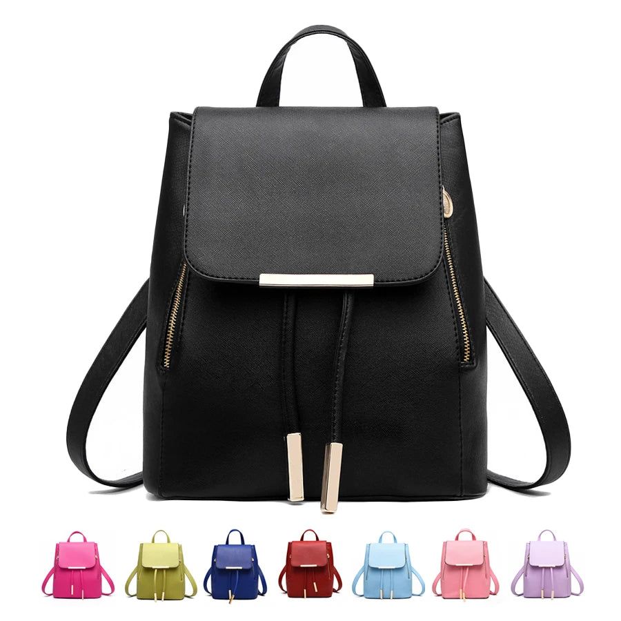 3160 Women's Custom Leather Backpack Waterproof Travel Bag with Anti-Theft Strap Portable School Bag for Girls Custom Logo