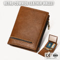 3161 Men Retro Cowhide Genuine Leather RFID Wallet Solid Color Slim Coin Purse Short Card Holder Waterproof Wholesale Gift Lady