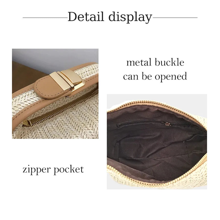 3172 Wholesale Summer Handmade Woven Paper Straw Bags Tote Summer Beach Tote Bag Women 2024 Summer Shoulder Sling Bag Handbags