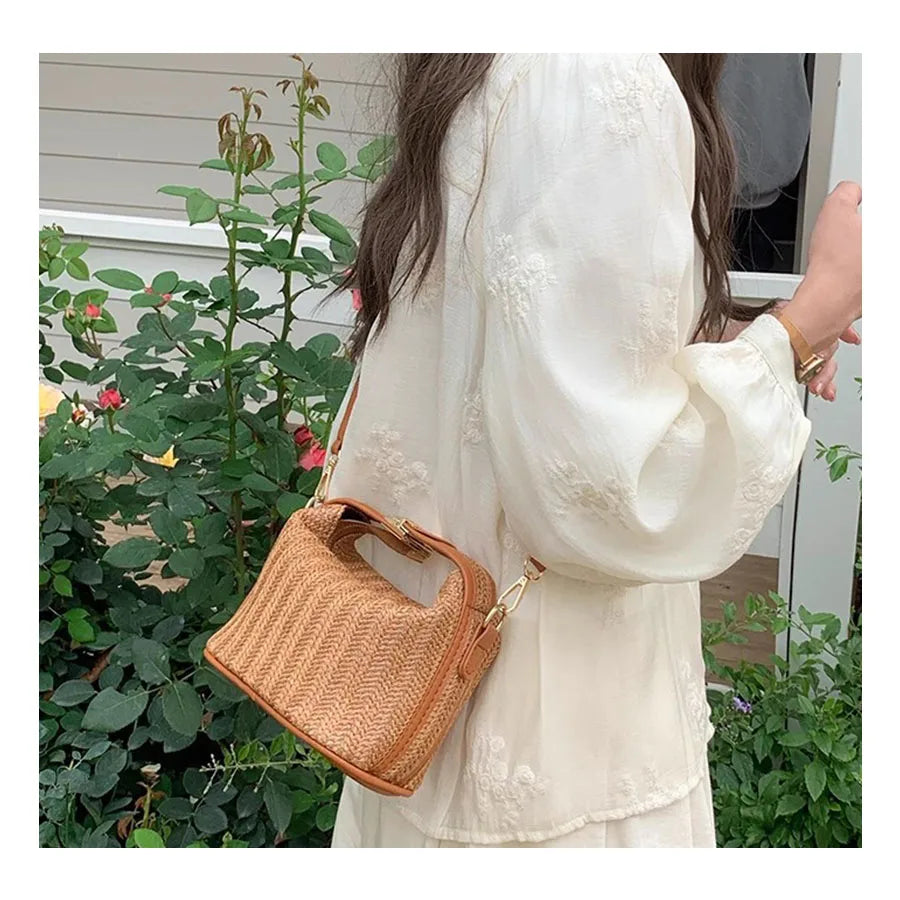 3172 Wholesale Summer Handmade Woven Paper Straw Bags Tote Summer Beach Tote Bag Women 2024 Summer Shoulder Sling Bag Handbags