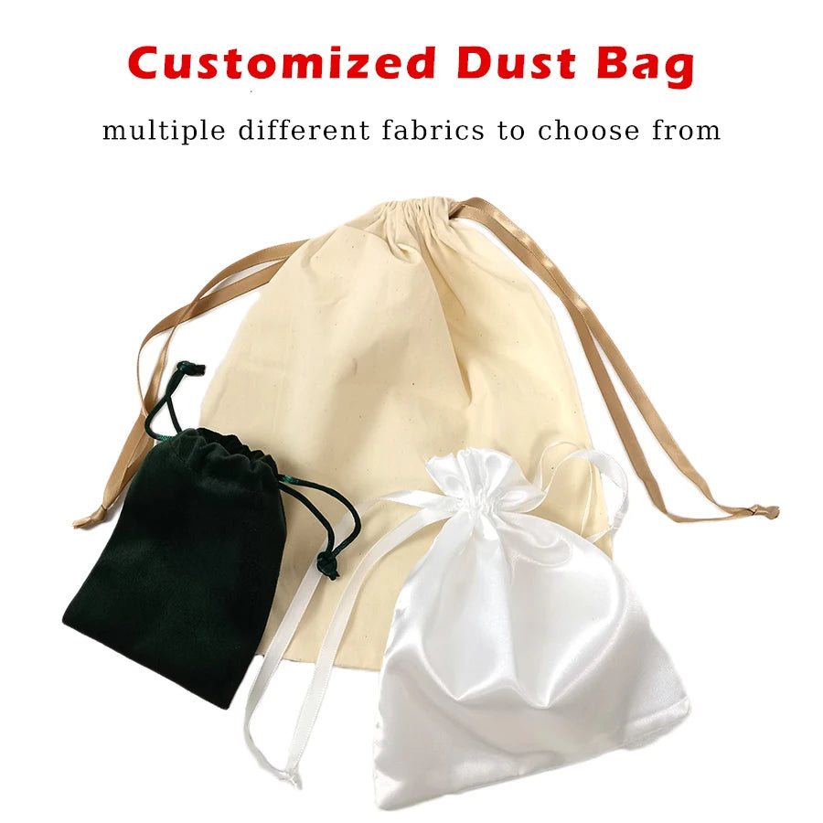 3201 G+ Custom Cotton Dust Bag Drawstring Storage Pouch for Handbag Protection Travel Organizer Packaging Tote Cover