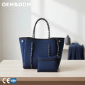 3208 B Neoprene Beach Tote Bag Set Perforated Lightweight Women Shoulder Handbag Large Capacity Travel Carry Bag for OEM ODM