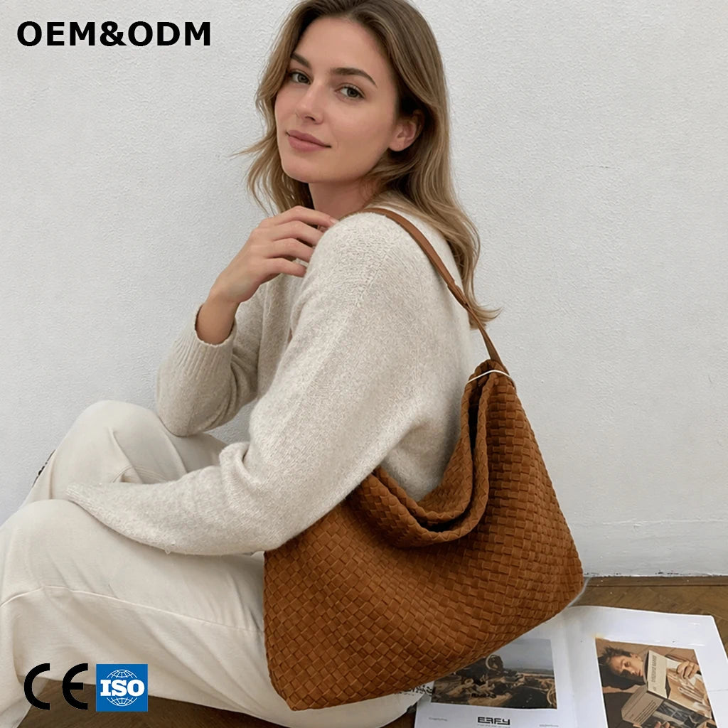 3224 Premium Artisan Hand-Woven Large Capacity Woven Hobo Shoulder Bag for Daily Use Office Work Shopping Commuting