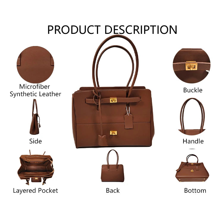 3236 -1 Customized Luxury Leather Women's Tote Bags Fashion Designer Shoulder Hand Bags Two Soft Luxury Handbags for Ladies Girl