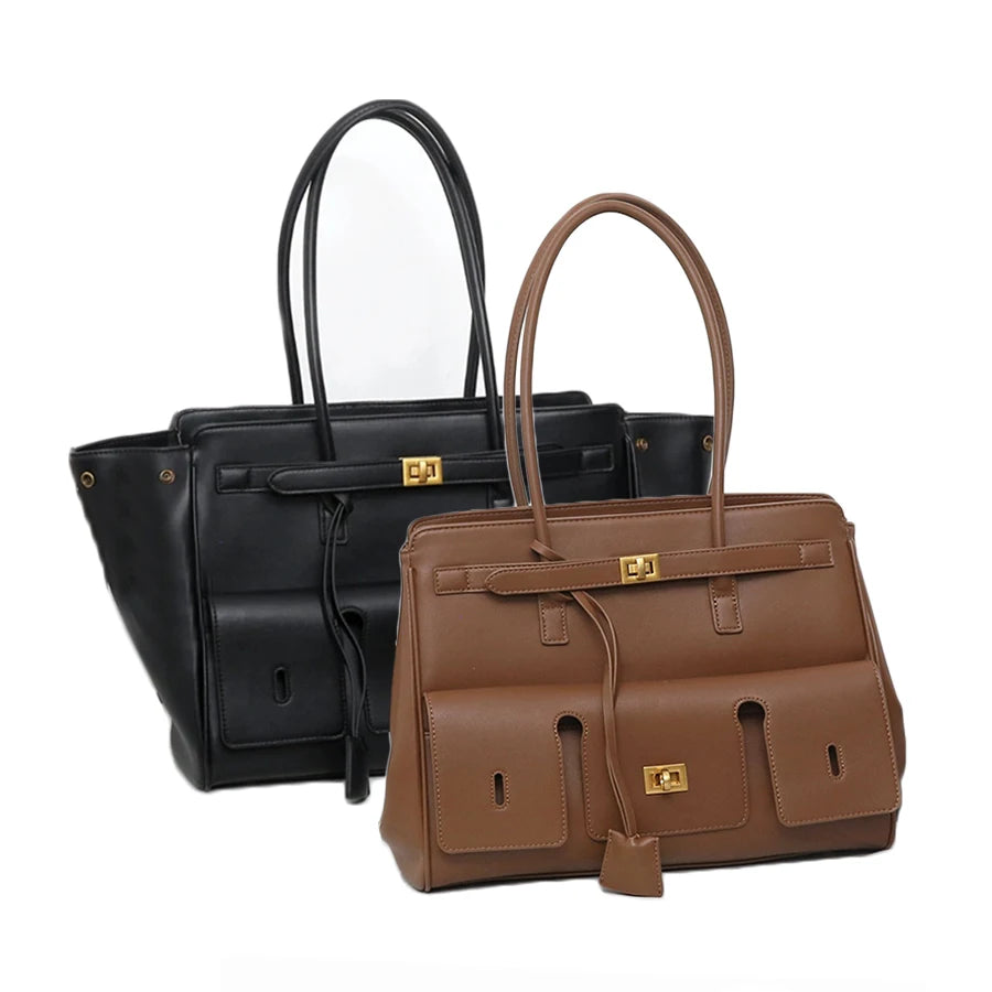 3236 -1 Customized Luxury Leather Women's Tote Bags Fashion Designer Shoulder Hand Bags Two Soft Luxury Handbags for Ladies Girl