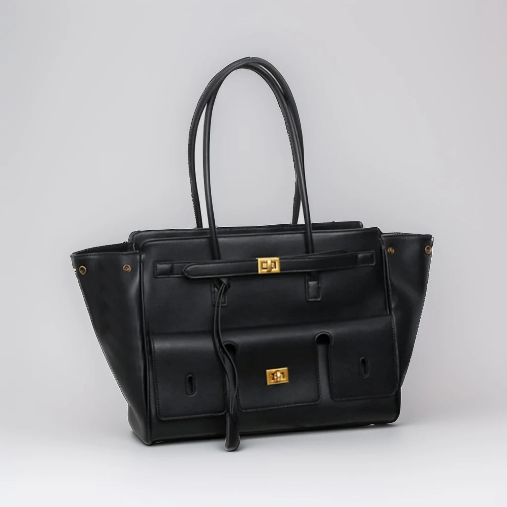 3236 -1 Luxury Casual Women's Large Tote Shoulder Bag PU Leather Zipper Closure Shopper Handbags with Fancy Design for Women