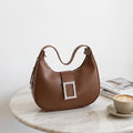 3276 Factory Customized Logo PU Women's Daily Life Portable Handbags Fashionable Underarm Shoulder Zipper Half Moon Polyester