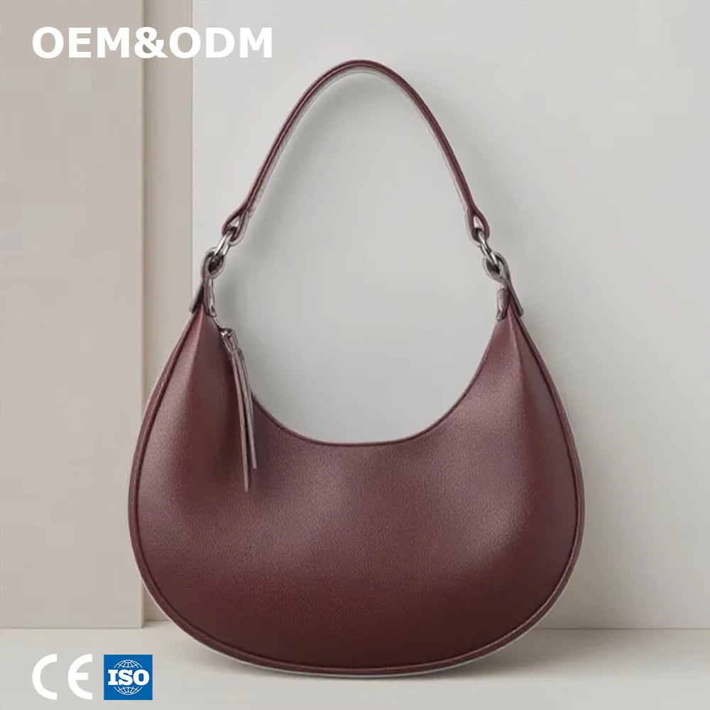 3277 -2 Designer Underarm Sling Shoulder Half Moon Vintage Vegan Leather Zipper Waterproof Tote Bags for Women Fashion Handbags