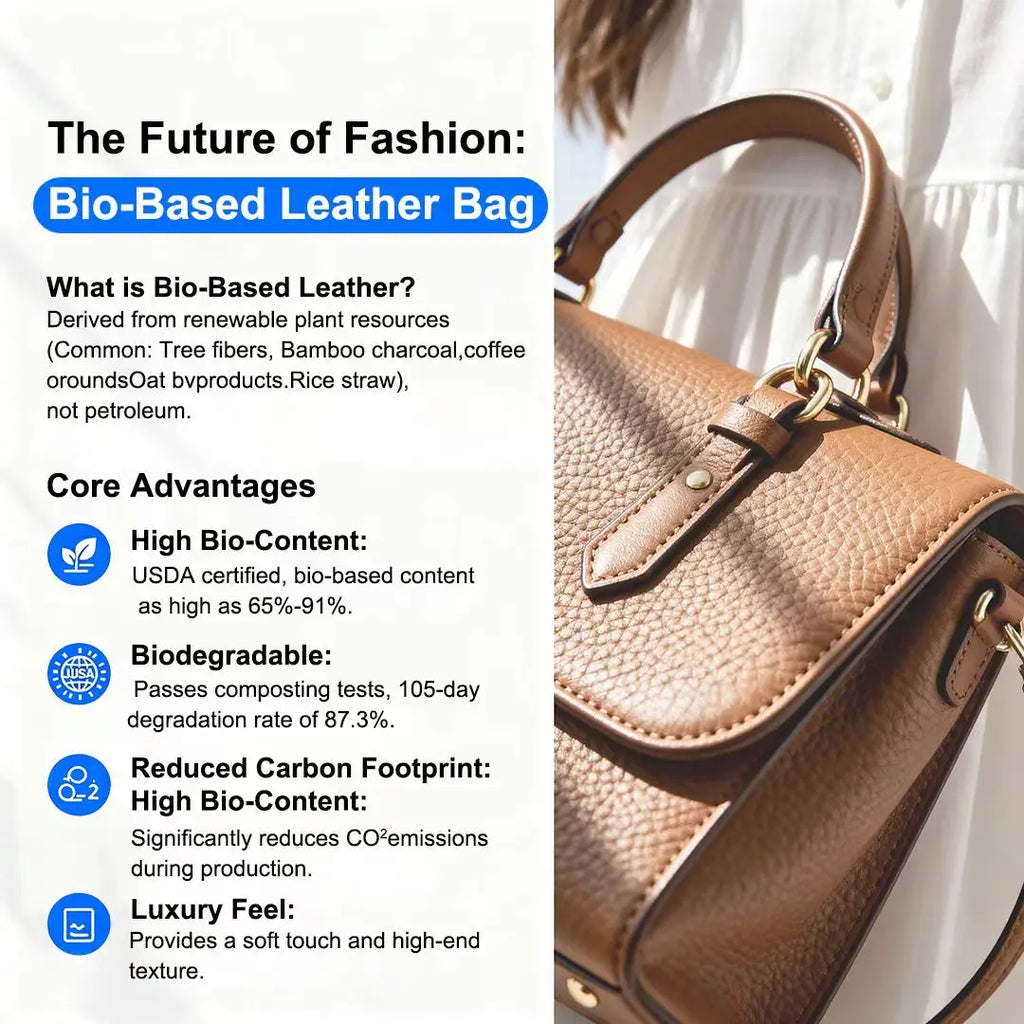 3280 K Premium Vegan Leather Hand Bag Accessory Plant BIO Based Eco Friendly Sustainable Material Trendy Grape Leather Bag