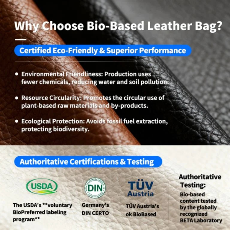 3280 K Premium Vegan Leather Hand Bag Accessory Plant BIO Based Eco Friendly Sustainable Material Trendy Grape Leather Bag