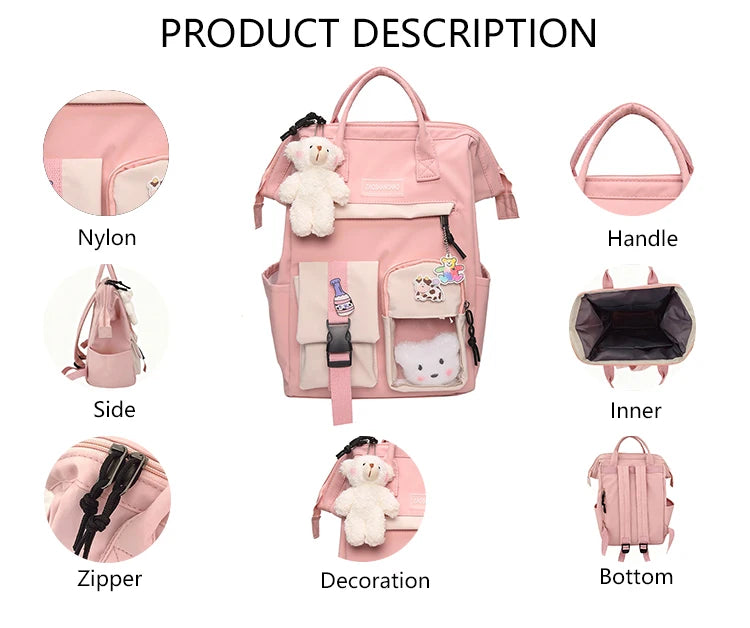 3300 F Exclusive Sophisticated Water-Resistant Premium Nylon Zipper Travel Daypack Backpack for Commute Study College Student