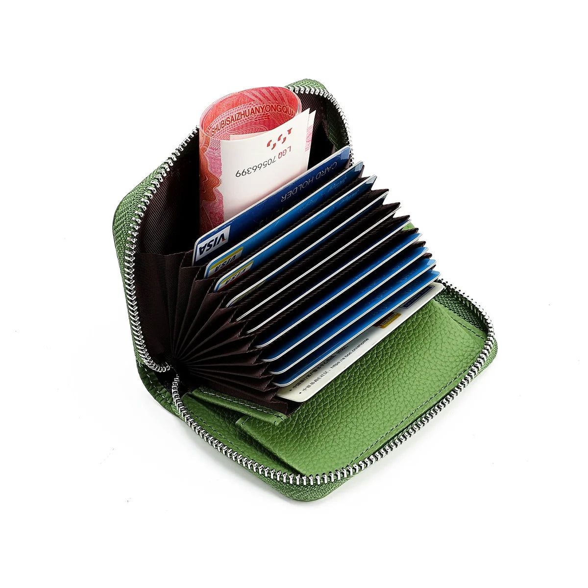 3314 E+ Japanese Style Genuine Cowhide Leather Wallet Large Capacity Compact Simple Zipper Coin Purse Trendy RFID Card Holder