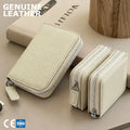 3314 E+ Japanese Style Genuine Cowhide Leather Wallet Large Capacity Compact Simple Zipper Coin Purse Trendy RFID Card Holder