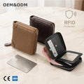 3318 h Premium Elegant Luxury RFID Blocking Protection Zip Around Closure Custom RFID Wallet for Daily Use Office Work Travel